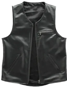 Genuine Black Leather Vest