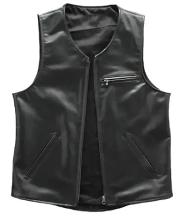 Genuine Black Leather Vest