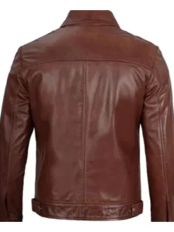 Get Cafe Racer Simple Brown Leather Unisex Jacket