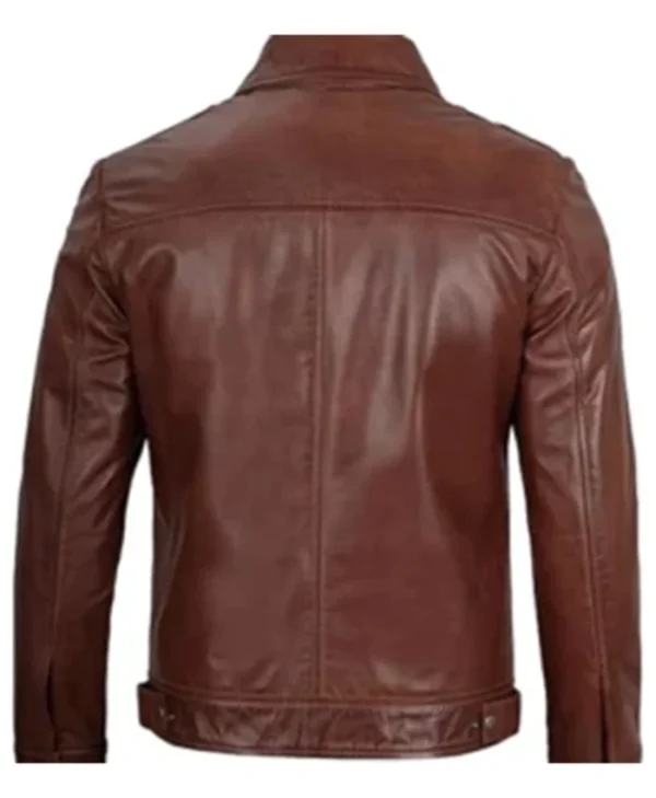 Get Cafe Racer Simple Brown Leather Unisex Jacket