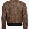 Get Leopard Print Tan Brown Cropped Bomber Leather Jacket For Him And Her