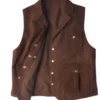 Mens Brown Multi-Pocket Leather Vest