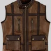 Motorcycle Leather Chocolate Brown Vest