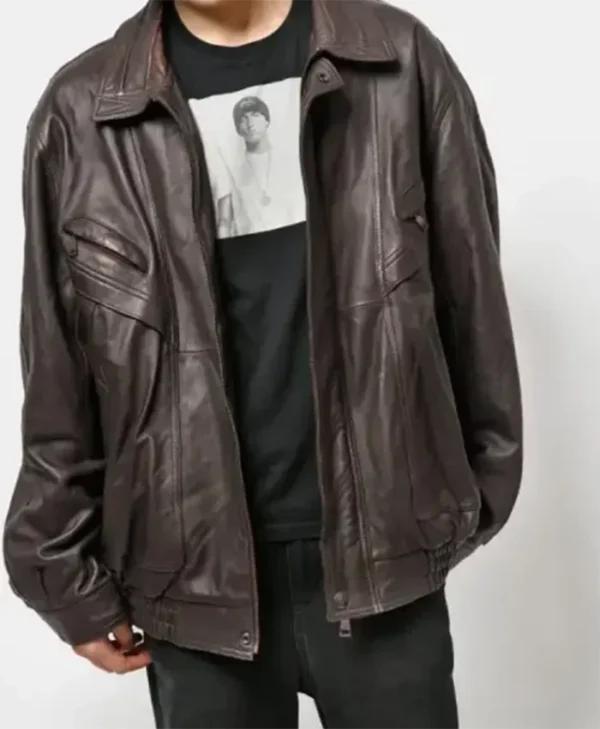 Oversized Vintage Brown Leather Jacket