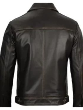 Shop Now Cafe Racer Simple Dark Brown Leather Unisex Jacket