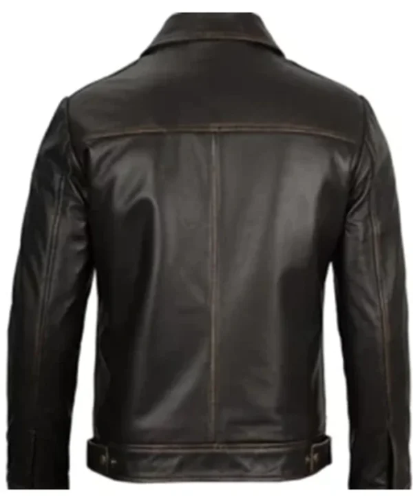 Shop Now Cafe Racer Simple Dark Brown Leather Unisex Jacket