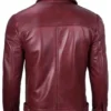 Shop Simple Cafe Racer Maroon Leather Jacket For Him And Her