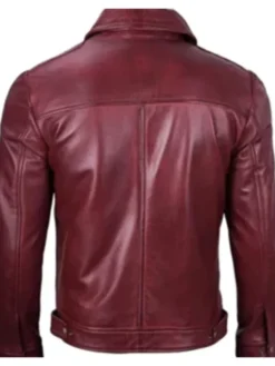Shop Simple Cafe Racer Maroon Leather Jacket For Him And Her