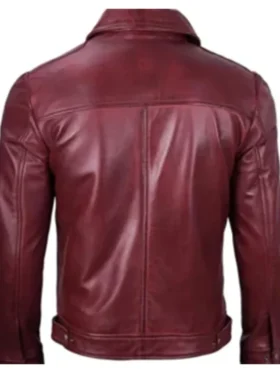 Shop Simple Cafe Racer Maroon Leather Jacket For Him And Her