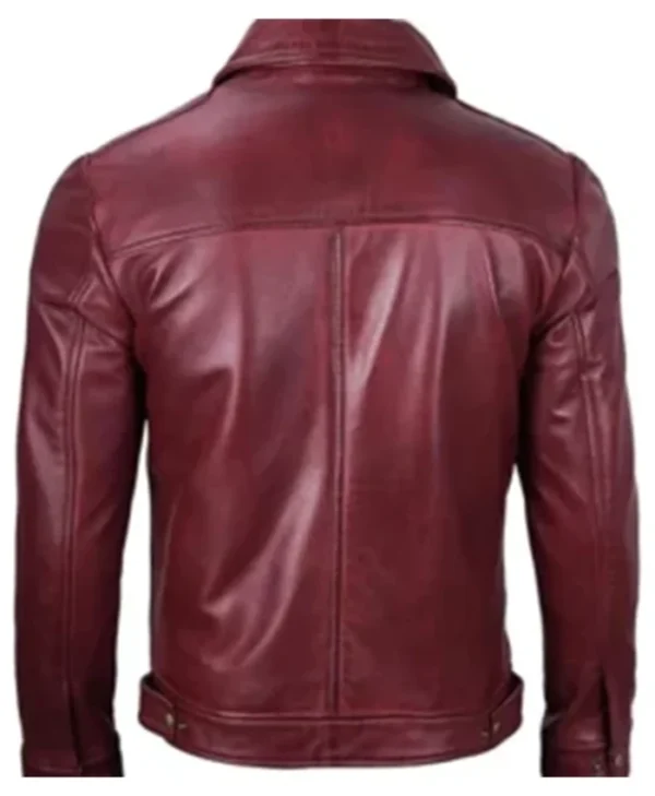 Shop Simple Cafe Racer Maroon Leather Jacket For Him And Her