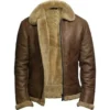 Vintage Aviator Brown Shearling Leather Jacket