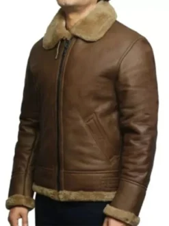 Vintage Brown Shearling Leather Jacket