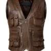 Vintage Hunting Brown Leather Vest