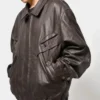 Vintage Oversized Brown Leather Jacket