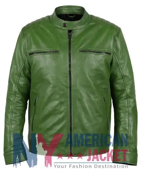 Alberto Olmo Bad Influence 2025 Leather Green Jacket