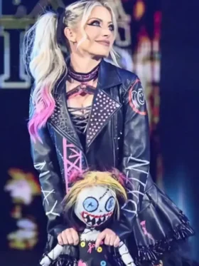 Buy Now Unisex WWE Alexa Bliss Friends 4 Ever Black Biker Leather Jacket For Sale