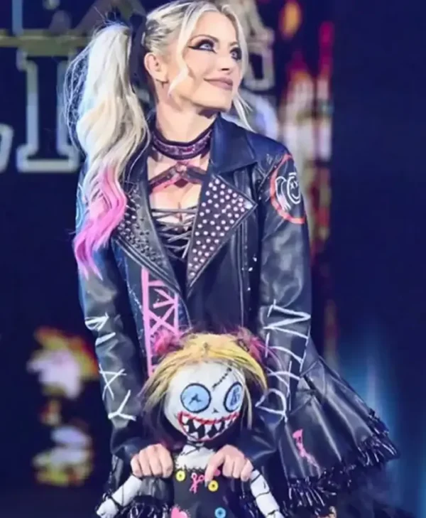 Buy Now Unisex WWE Alexa Bliss Friends 4 Ever Black Biker Leather Jacket For Sale
