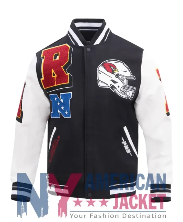 Arizona Cardinals Mashup Black And White Varsity Jacket