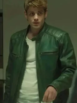 Bad Influence 2025 Alberto Olmo Green Leather Jacket