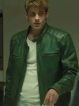 Bad Influence 2025 Alberto Olmo Green Leather Jacket