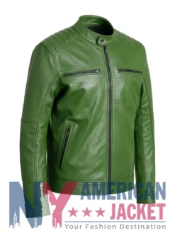 Bad Influence 2025 Alberto Olmo Leather Green Jacket