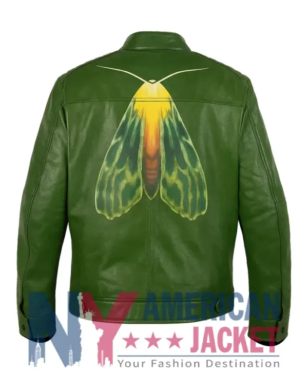 Bad Influence Alberto Olmo Green Leather Jacket