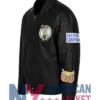 Black Boston Celtics Leather Jacket