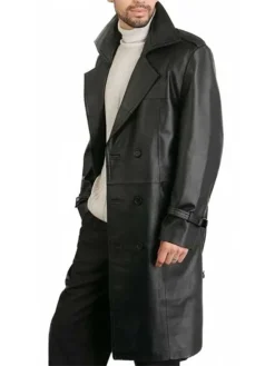 Black Leather Trench Coat
