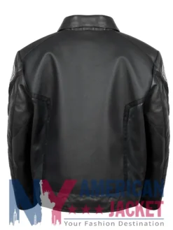 Black Strange Star Trek Leather New Worlds Jacket