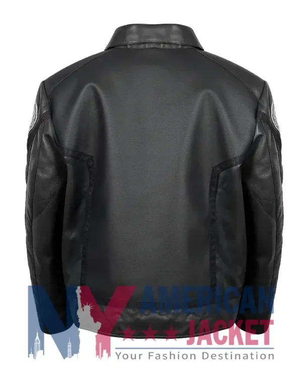 Black Strange Star Trek Leather New Worlds Jacket