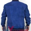 Blue Bomber Suede Jacket