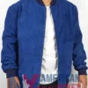 Bomber Blue Suede Jacket