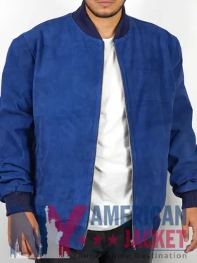 Bomber Blue Suede Jacket
