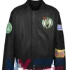 Boston Celtics Black Leather Jacket