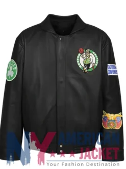 Boston Celtics Black Leather Jacket