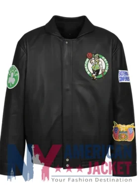 Boston Celtics Black Leather Jacket