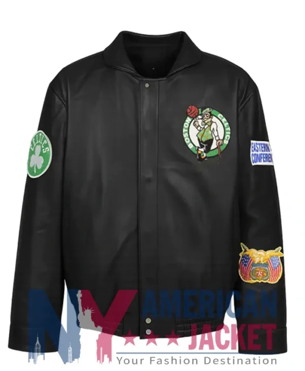 Boston Celtics Black Leather Jacket