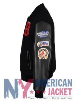 Boston Red Sox Black Out Vintage Black Varsity Jacket