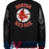 Boston Red Sox Black Out Vintage Logo Black Varsity Jacket