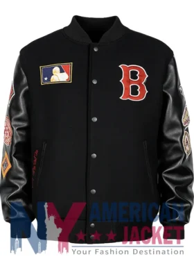 Boston Red Sox Out Vintage Black Logo Varsity Jacket