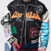 Boxy Fit Graffiti Letterman Varsity Jacket