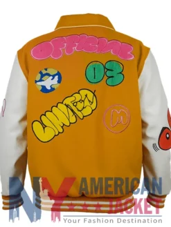 Boxy Fit Graffiti Letterman Varsity Multicolor Jacket
