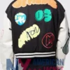 Boxy Fit Graffiti Varsity Letterman Jacket
