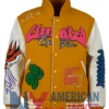 Boxy Fit Graffiti Varsity Letterman Multicolor Jacket