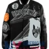 Brooklyn Nets Amalia Varsity Black Jacket
