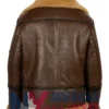 Brown Shearling Leather Aviator Corwin Jacket