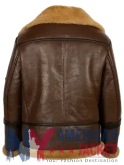 Brown Shearling Leather Aviator Corwin Jacket