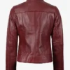 Buy Cafe Racer Burgundy Leather Jacket For Him And Her