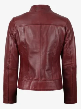 Buy Cafe Racer Burgundy Leather Jacket For Him And Her