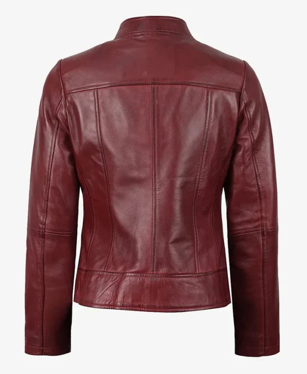 Buy Cafe Racer Burgundy Leather Jacket For Him And Her